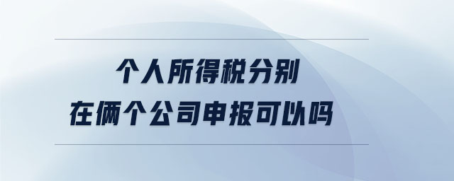 個人所得稅分別在倆個公司申報可以嗎 個人所得稅分別在倆個公司申報可以嗎