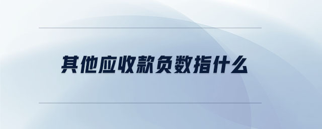 其他應(yīng)收款負(fù)數(shù)指什么