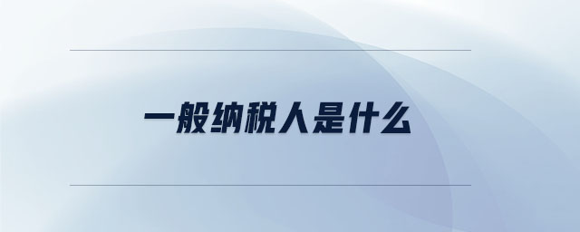 一般納稅人是什么 一般納稅人是什么