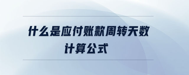 什么是應(yīng)付賬款周轉(zhuǎn)天數(shù)計算公式
