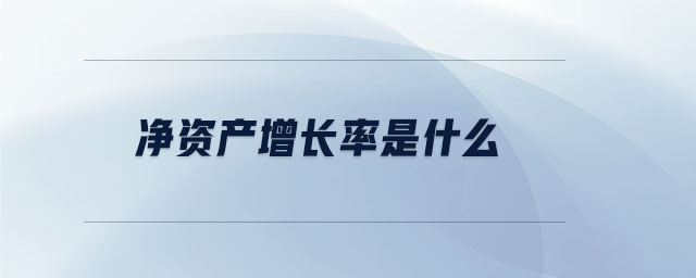 凈資產(chǎn)增長率是什么 凈資產(chǎn)增長率是什么