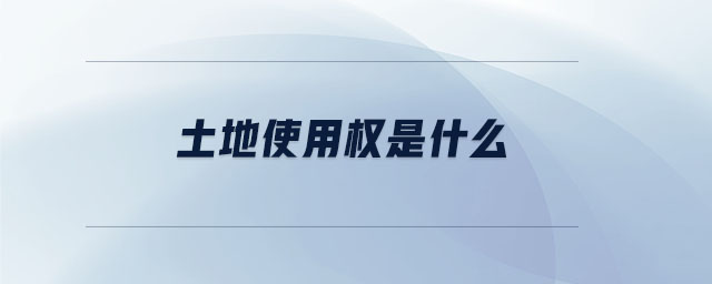 土地使用權是什么