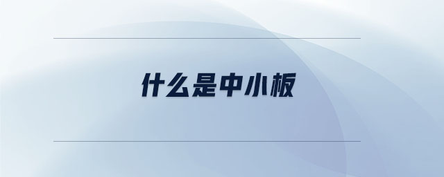 什么是中小板 什么是中小板