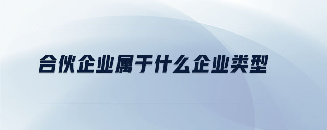 合伙企業(yè)屬于什么企業(yè)類型 合伙企業(yè)屬于什么企業(yè)類型