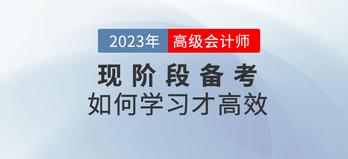 2023年高級會計師備考如何學(xué)習(xí)才高效？