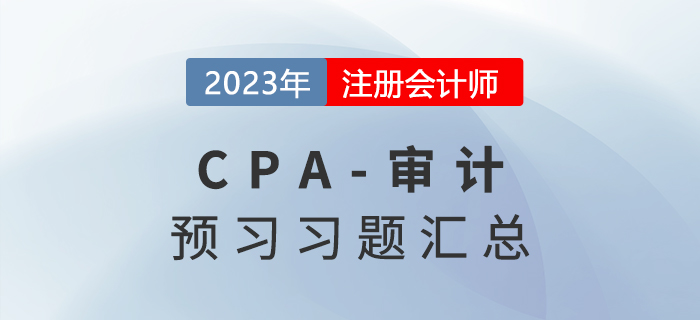 恒考點(diǎn)專(zhuān)練！2023年注會(huì)《審計(jì)》預(yù)習(xí)習(xí)題匯總