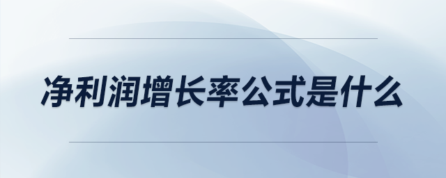 凈利潤增長率公式是什么 凈利潤增長率公式是什么