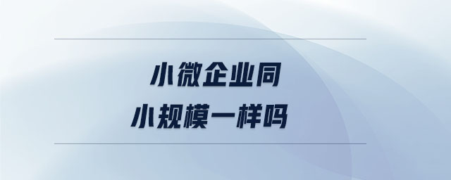 小微企業(yè)同小規(guī)模一樣嗎 小微企業(yè)同小規(guī)模一樣嗎