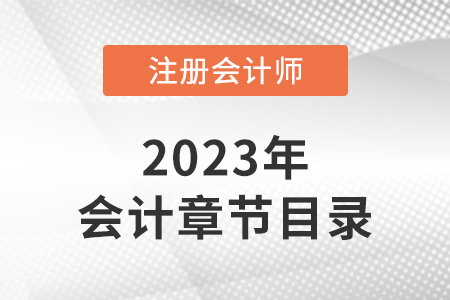 2023年注冊會計師會計章節(jié)目錄公布了嗎？