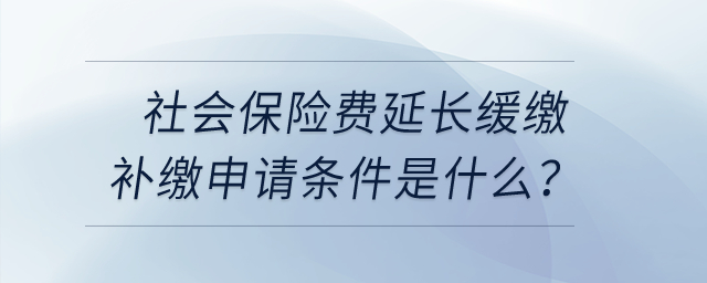 社會(huì)保險(xiǎn)費(fèi)延長緩繳補(bǔ)繳申請(qǐng)條件是什么？