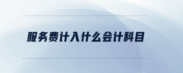 服務費計入什么會計科目