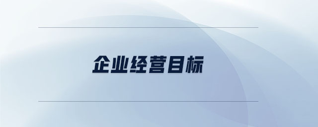 企業(yè)經(jīng)營目標(biāo) 企業(yè)經(jīng)營目標(biāo)