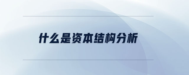 什么是資本結(jié)構(gòu)分析 什么是資本結(jié)構(gòu)分析