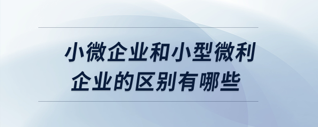 小微企業(yè)和小型微利企業(yè)的區(qū)別有哪些？