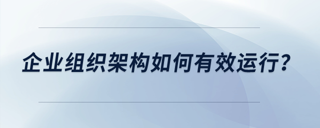 企業(yè)組織架構(gòu)如何有效運(yùn)行? 企業(yè)組織架構(gòu)如何有效運(yùn)行?
