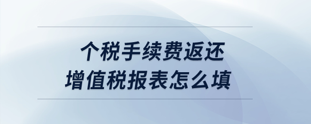 個稅手續(xù)費(fèi)返還增值稅報表怎么填？