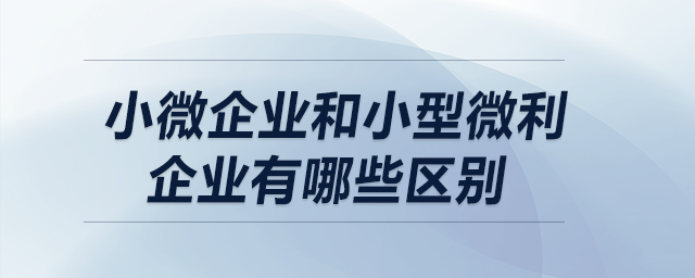小微企業(yè)和小型微利企業(yè)有哪些區(qū)別？