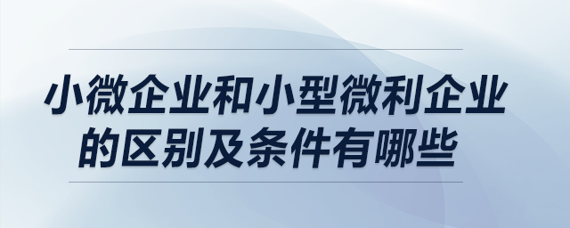 小微企業(yè)和小型微利企業(yè)的區(qū)別及條件有哪些？