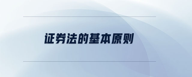 證券法的基本原則 證券法的基本原則