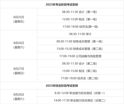 考試具體時(shí)間