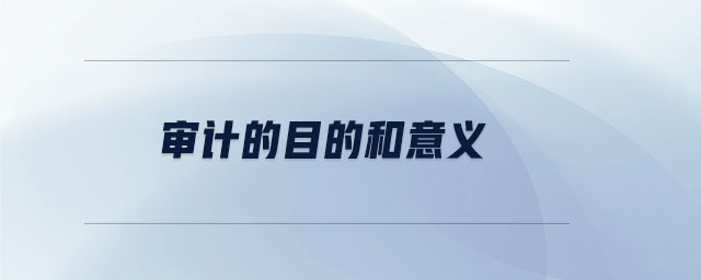 審計(jì)的目的和意義