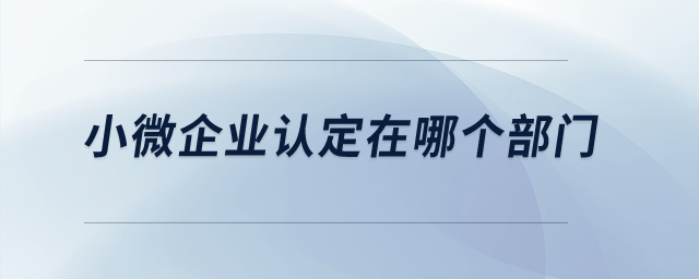 小微企業(yè)認定在哪個部門？