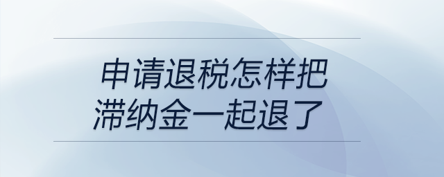 申請(qǐng)退稅怎樣把滯納金一起退了？退稅申請(qǐng)表怎么填些滯納金金額？