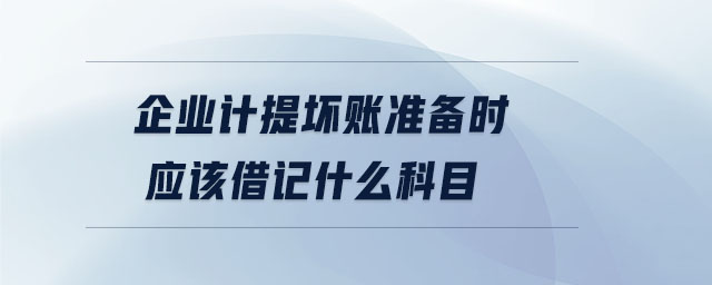 企業(yè)計(jì)提壞賬準(zhǔn)備時(shí)應(yīng)該借記什么科目