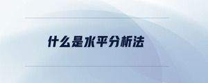什么是水平分析法