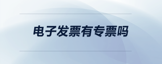 電子發(fā)票有專票嗎？