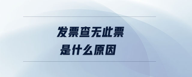發(fā)票查無(wú)此票是什么原因