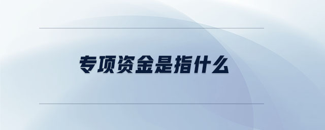 專項資金是指什么 專項資金是指什么