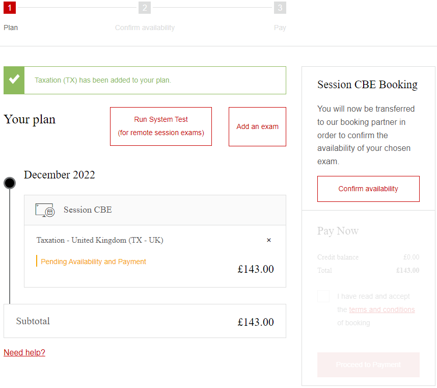 點(diǎn)擊“Confirm availability”確認(rèn)考位