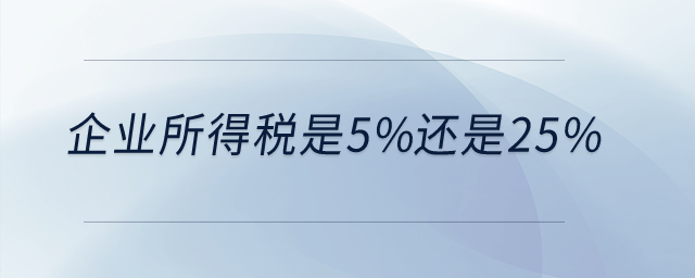 企業(yè)所得稅是5%還是25%？