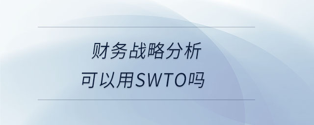 財務戰(zhàn)略分析可以用SWTO嗎