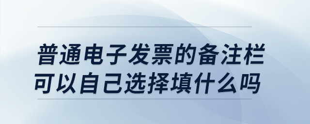 普通電子發(fā)票的備注欄可以自己選擇填什么嗎？