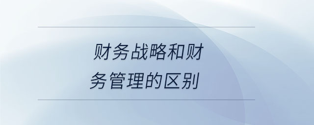財務戰(zhàn)略和財務管理的區(qū)別 財務戰(zhàn)略和財務管理的區(qū)別