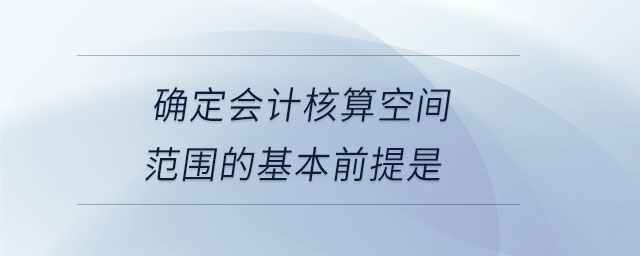 確定會計核算空間范圍的基本前提是 確定會計核算空間范圍的基本前提是