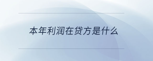 本年利潤(rùn)在貸方
