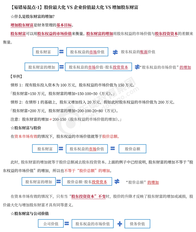 2023年注會財(cái)管易錯易混點(diǎn)辨析