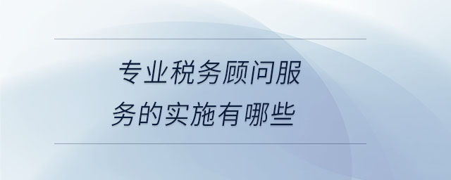 專業(yè)稅務顧問服務的實施有哪些 專業(yè)稅務顧問服務的實施有哪些