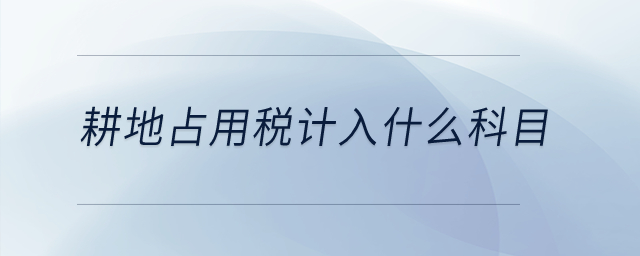 耕地占用稅計(jì)入什么科目？