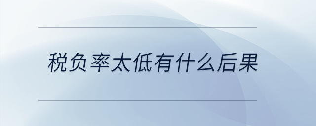 稅負(fù)率太低有什么后果？