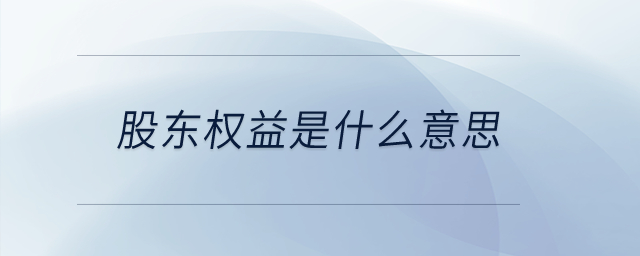 股東權(quán)益是什么意思？