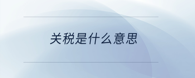 關(guān)稅是什么意思？