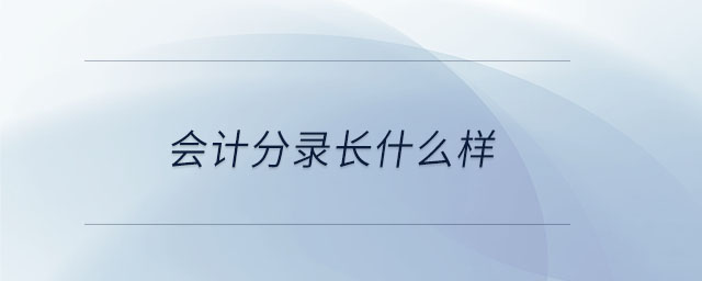 會計分錄長什么樣 會計分錄長什么樣