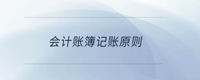 會計賬簿記賬原則