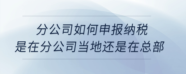 分公司如何申報納稅？是在分公司當?shù)剡€是在總部？