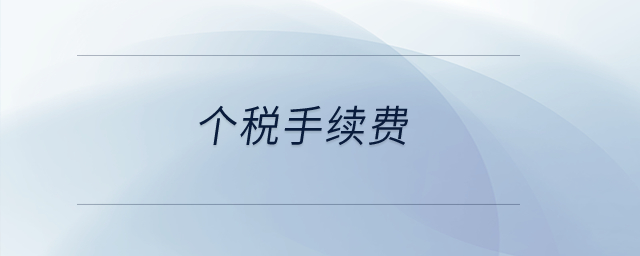 個(gè)稅手續(xù)費(fèi)？