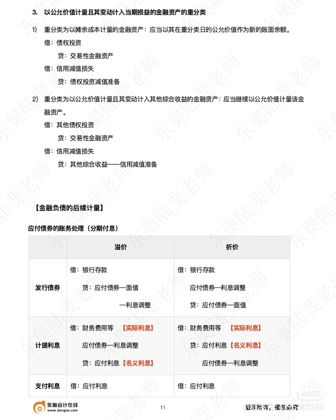 中級會計實務金融負債的后續(xù)計量